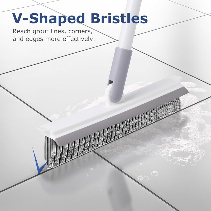 IVYROLL Grout Brush with Long Handle, Floor Cleaning Scrubber with Stiff Bristles for Tile Line, Shower, Crevice, Bathroom, Kitchen and Hard-to-Reach Corners - Image 4